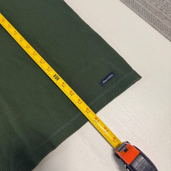 VTG Abercrombie & Fitch Y2K 90s Green Rib Long Sleeve Mock Neck Shirt Men XL NEW - Picture 8 of 8